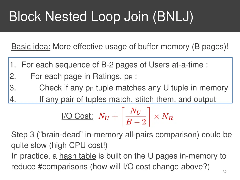 block nested loop join bnlj