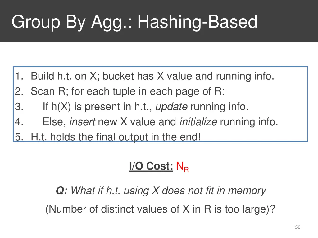 group by agg hashing based