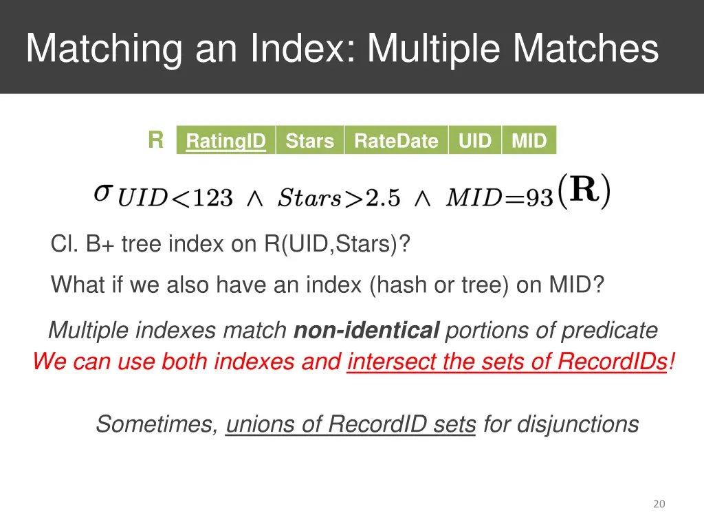 matching an index multiple matches