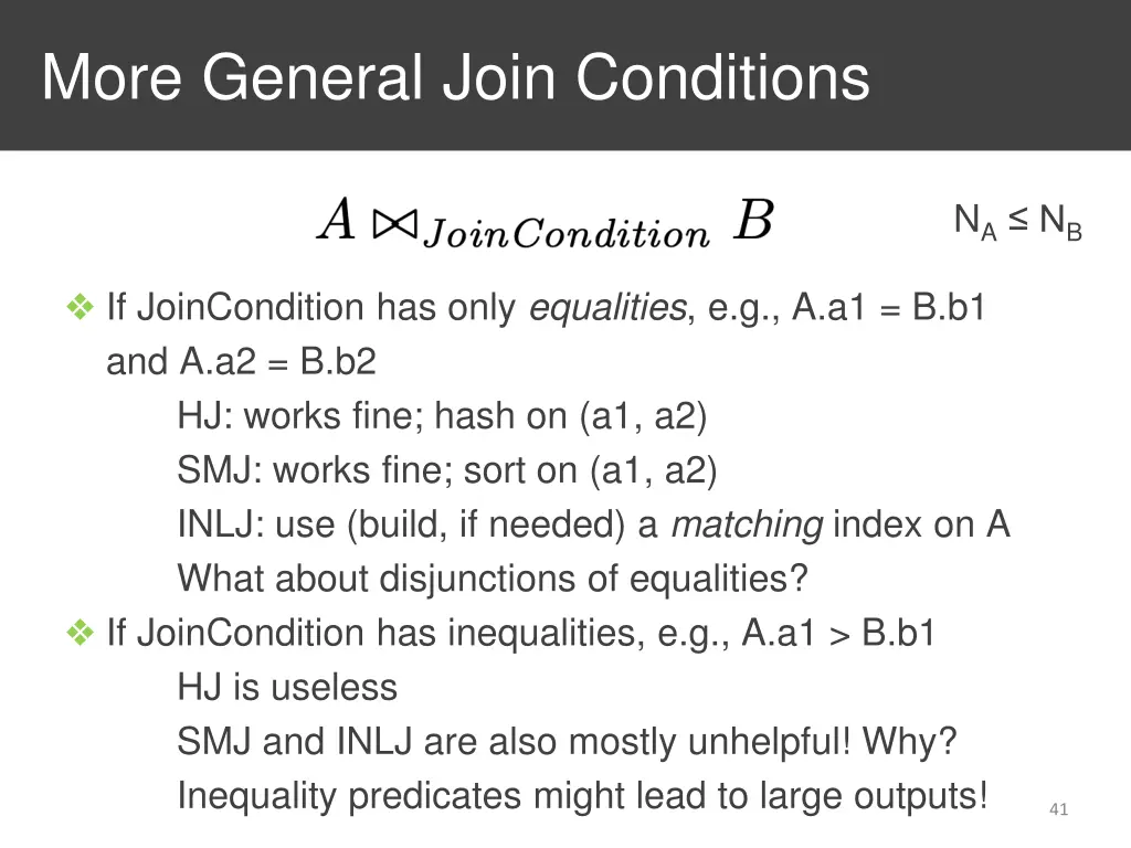 more general join conditions