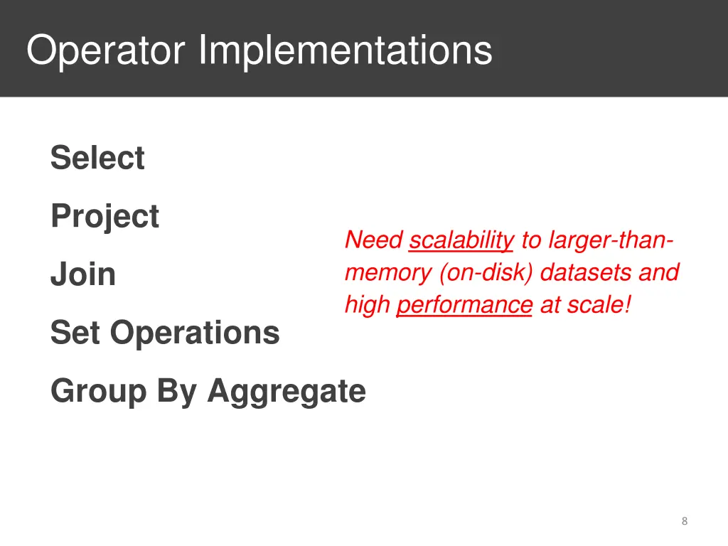 operator implementations