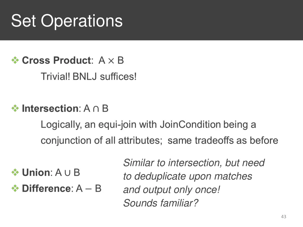 set operations