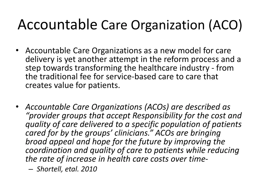 accountable care organization aco