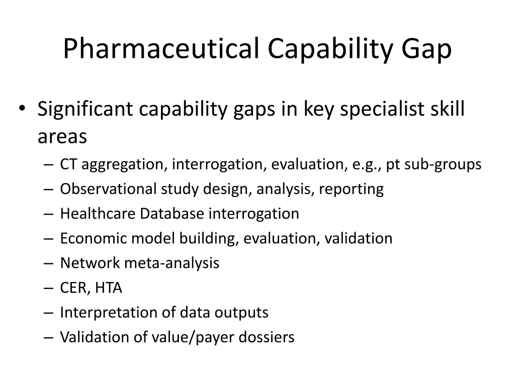 pharmaceutical capability gap