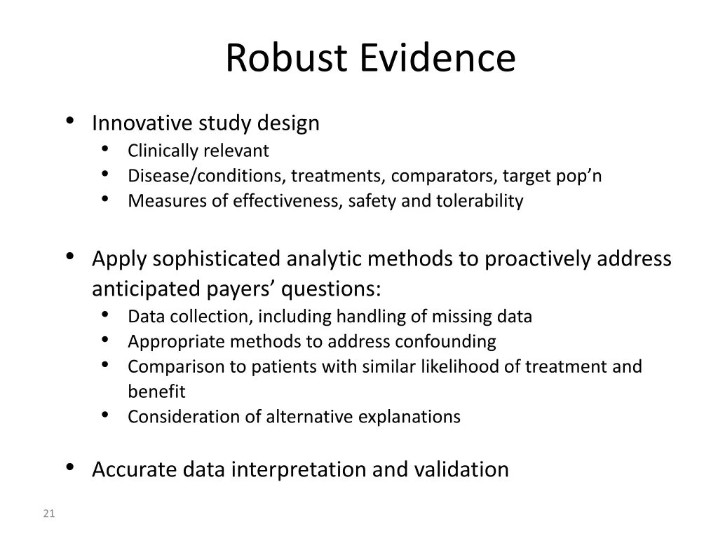 robust evidence