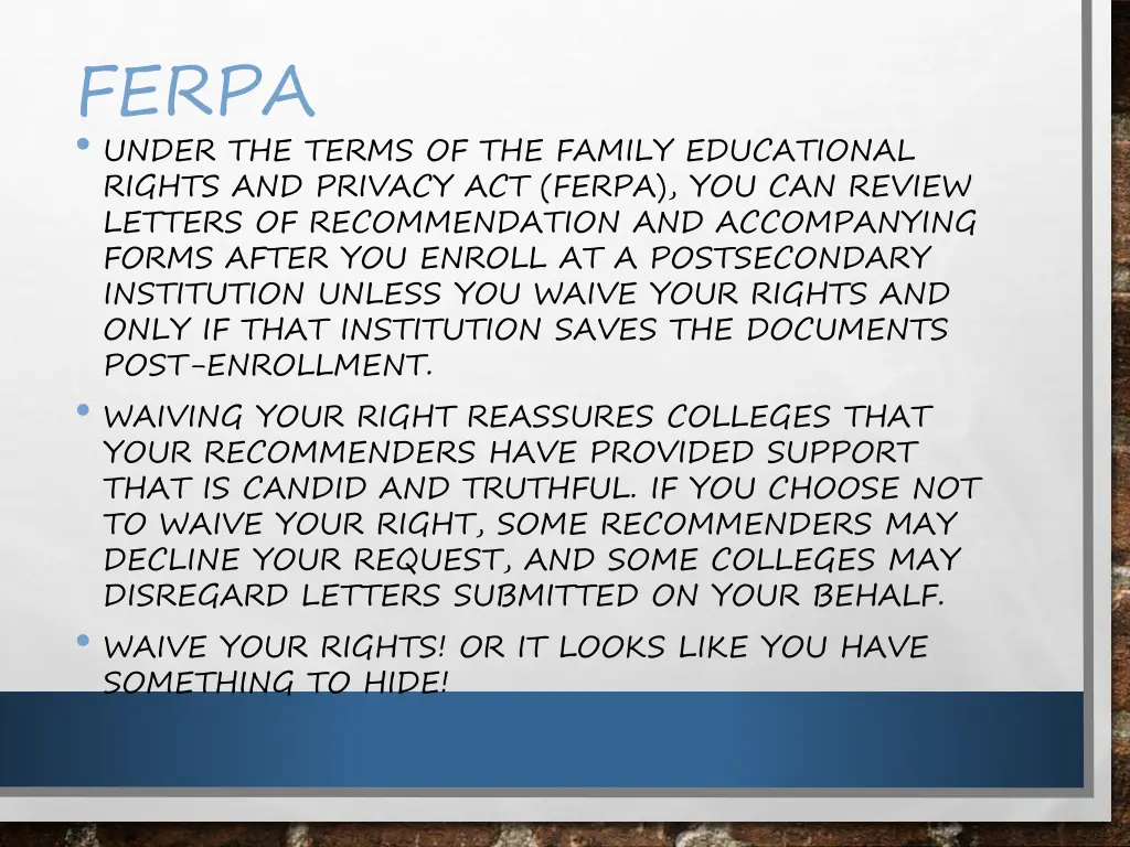 ferpa under the terms of the family educational