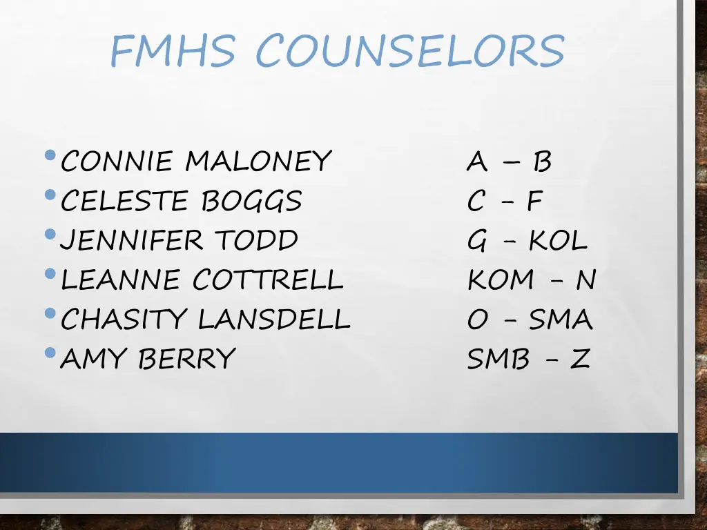 fmhs counselors