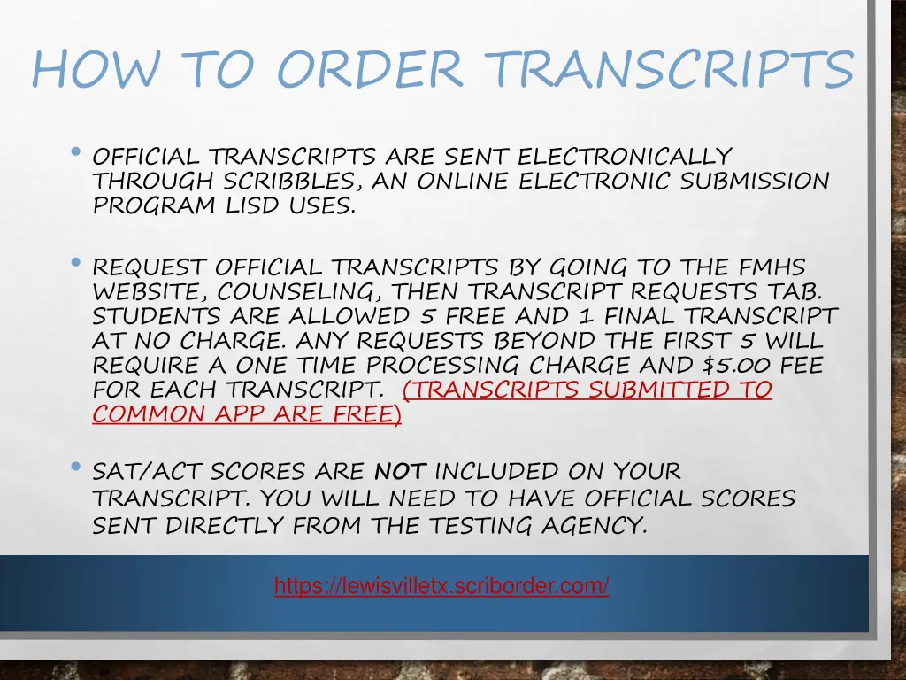 how to order transcripts