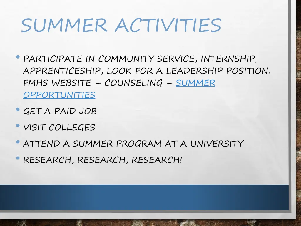 summer activities