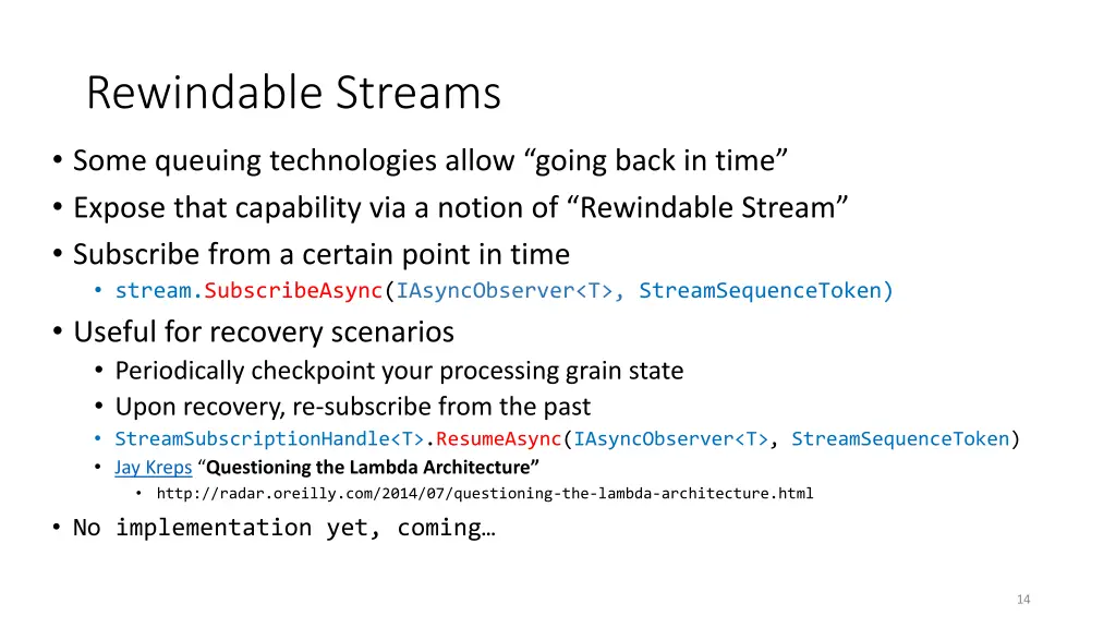 rewindable streams