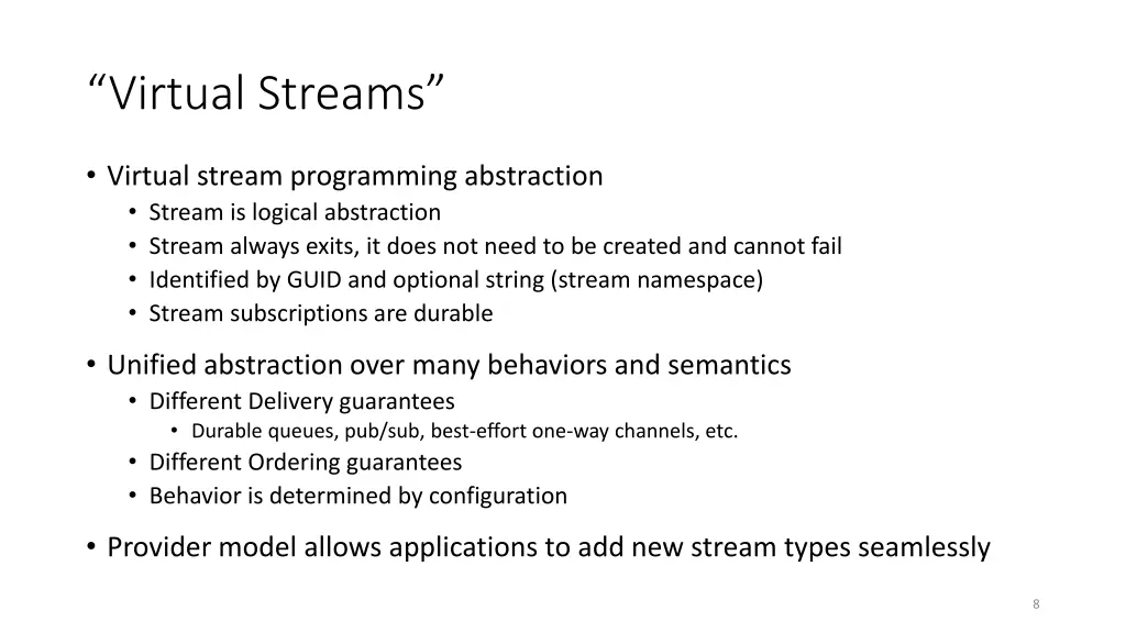virtual streams