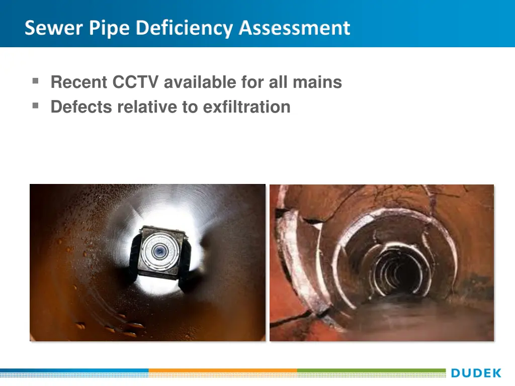 sewer pipe deficiency assessment