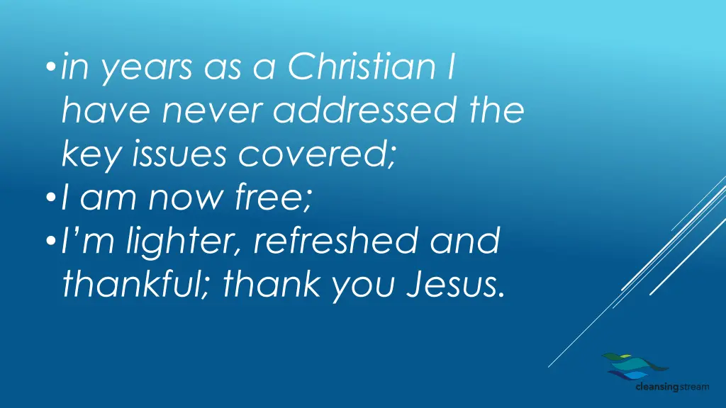 in years as a christian i have never addressed