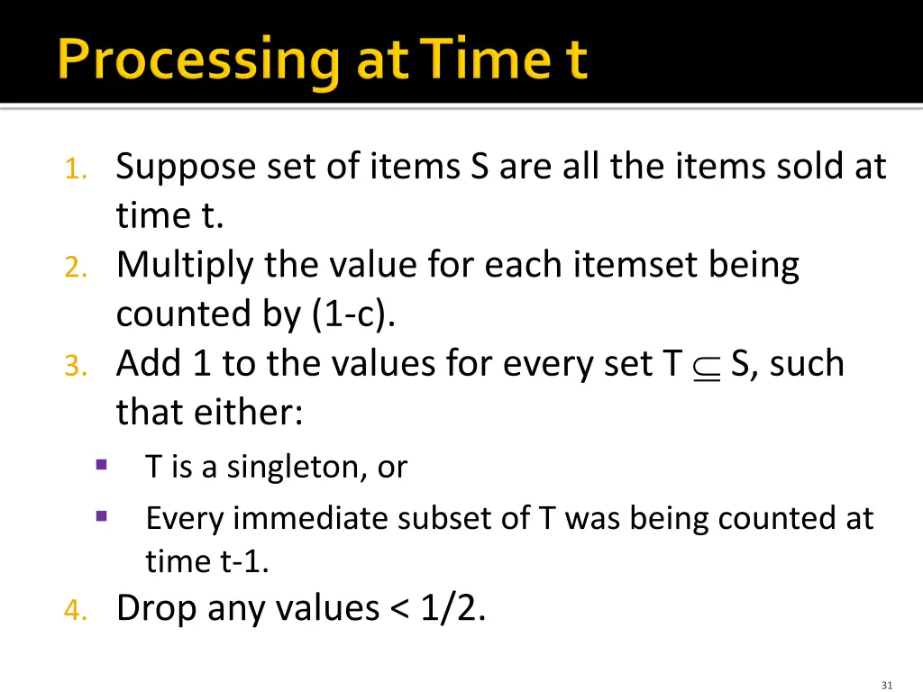 1 suppose set of items s are all the items sold