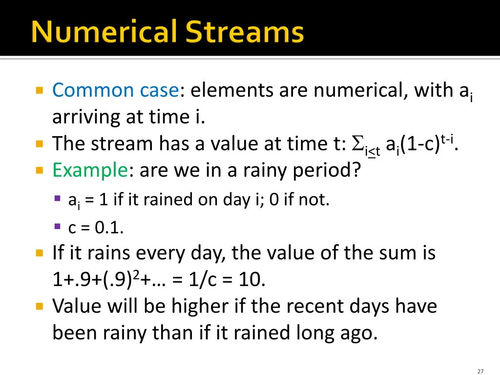 common case elements are numerical with