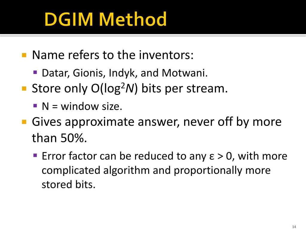 name refers to the inventors datar gionis indyk
