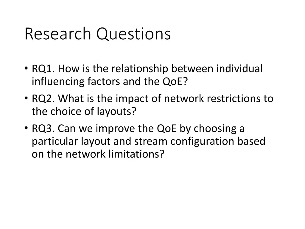 research questions