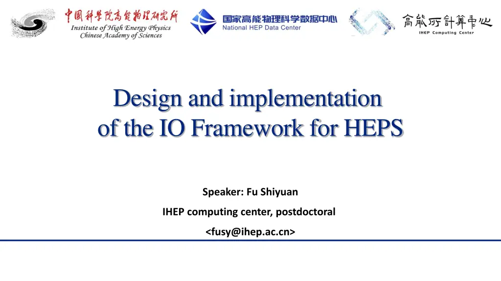 design and implementation of the io framework