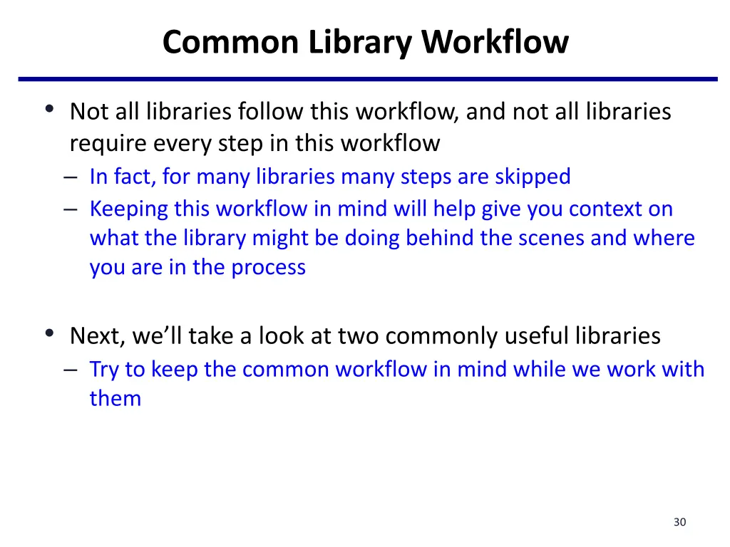 common library workflow 4