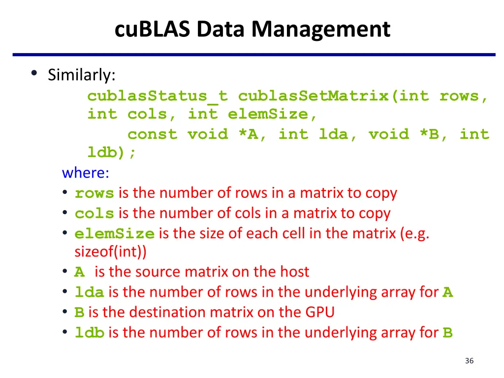 cublas data management 3