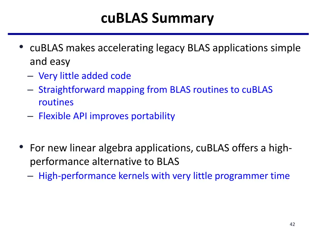 cublas summary