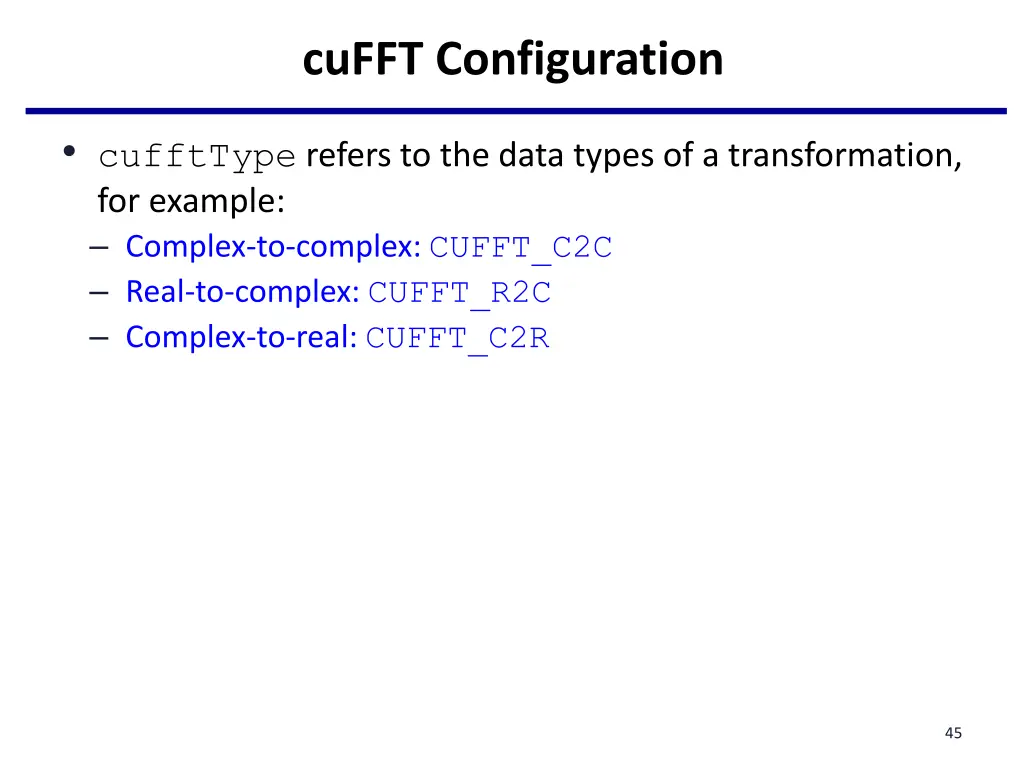 cufft configuration 1