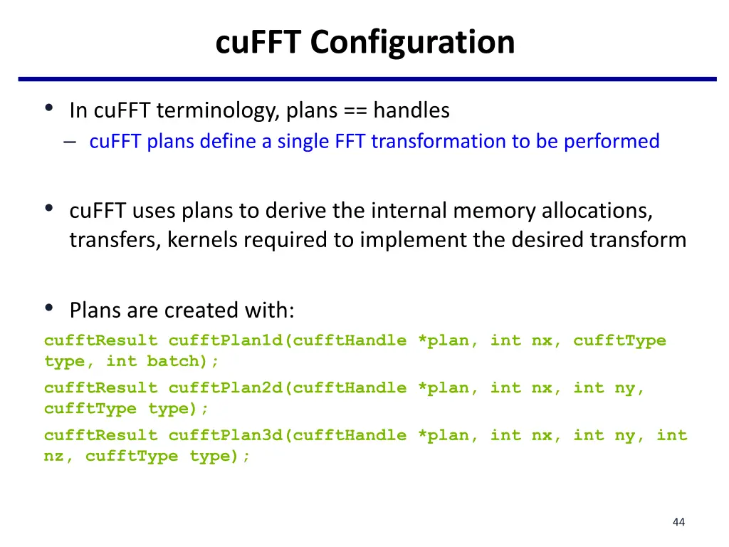 cufft configuration