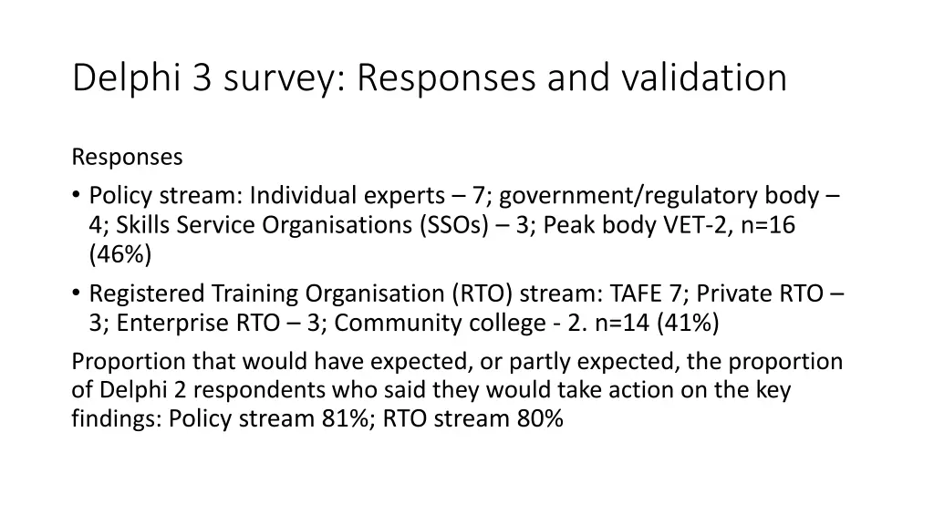 delphi 3 survey responses and validation