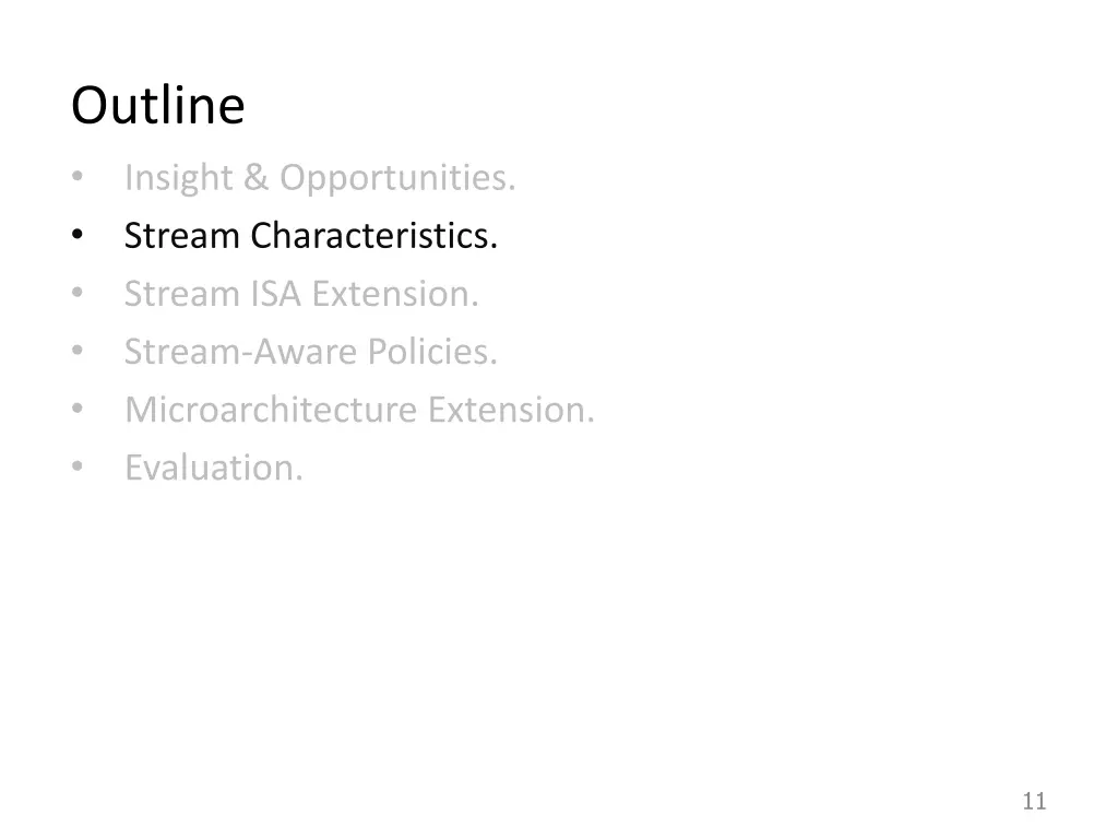 outline insight opportunities stream 2