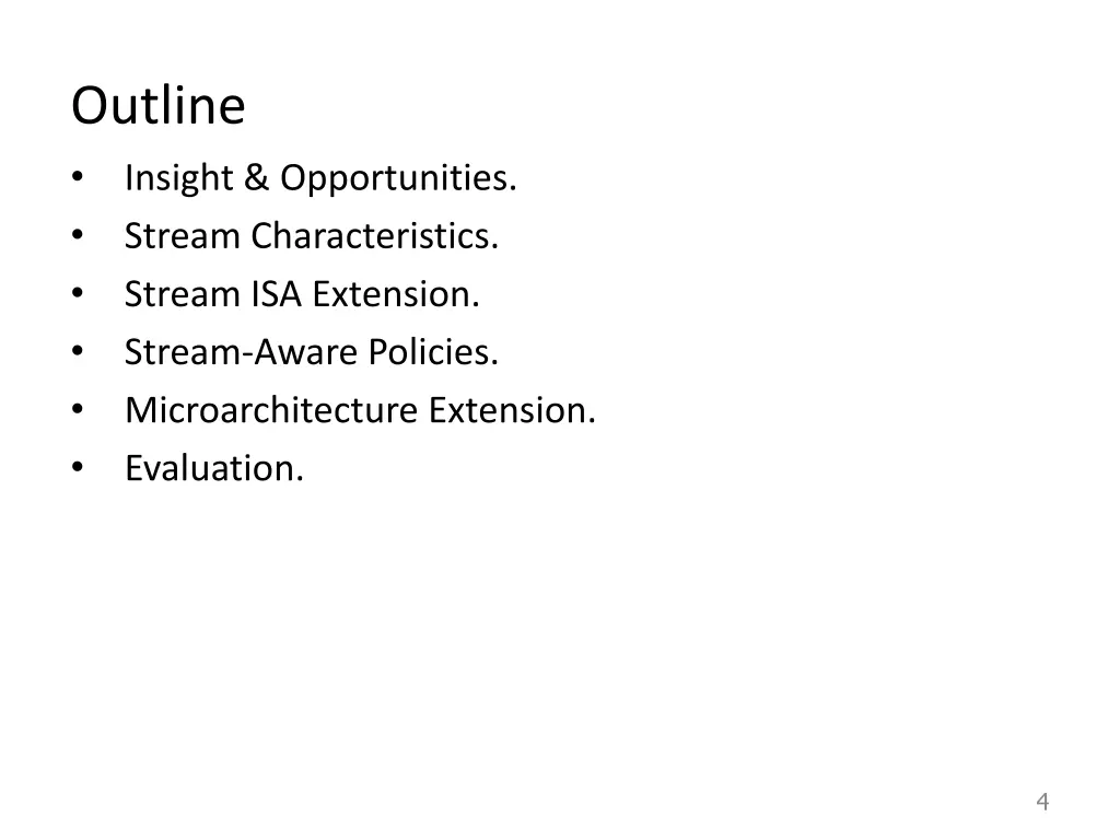 outline insight opportunities stream