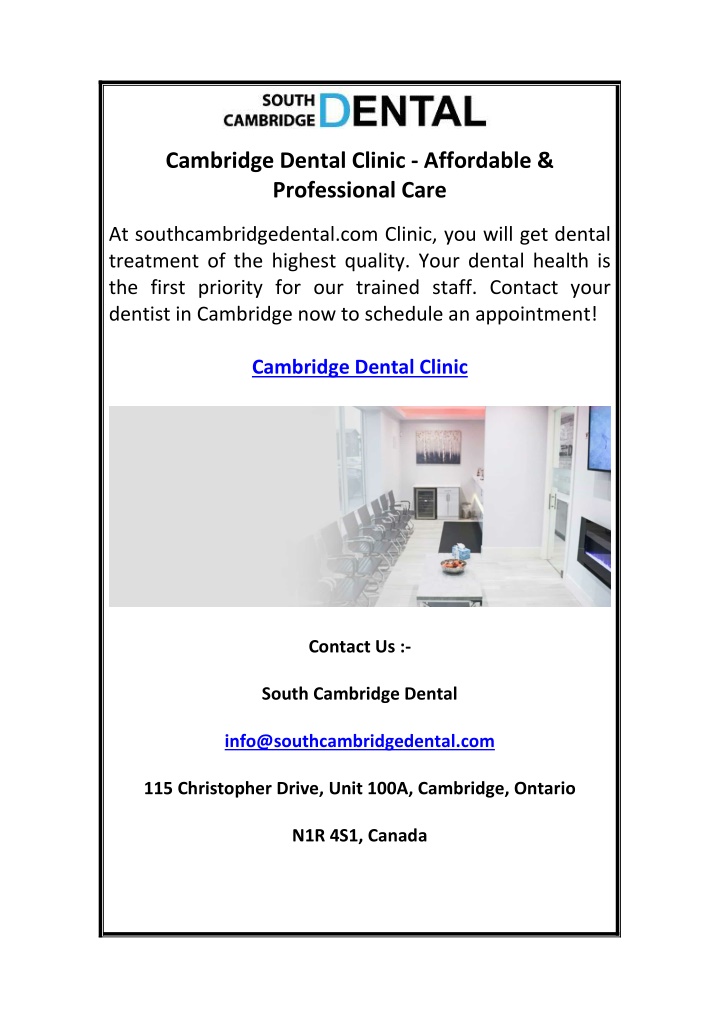 cambridge dental clinic affordable professional