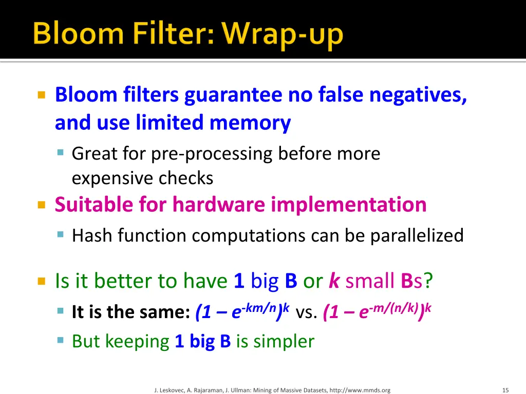 bloom filters guarantee no false negatives