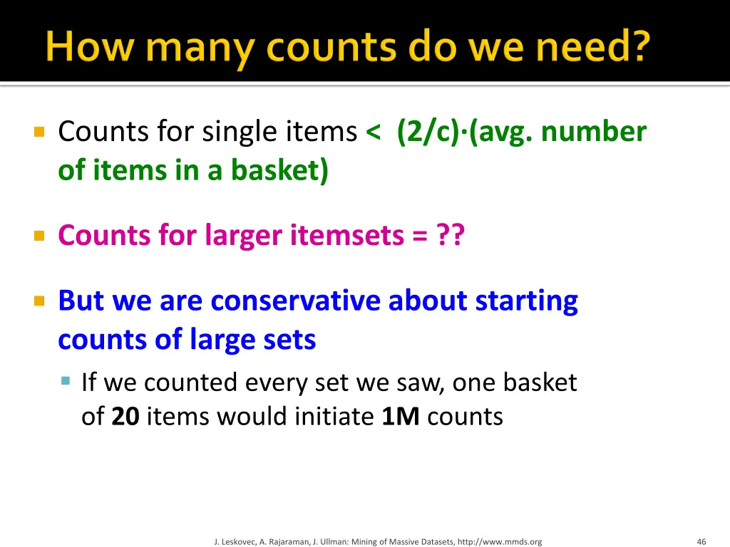 counts for single items 2 c avg number of items