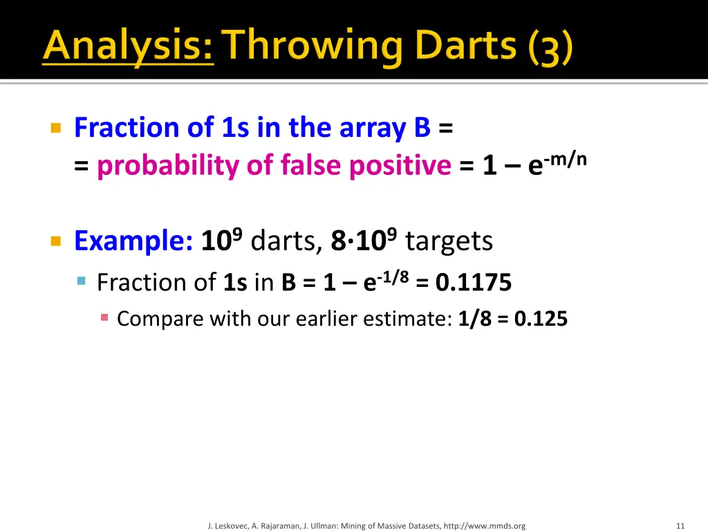 fraction of 1s in the array b probability