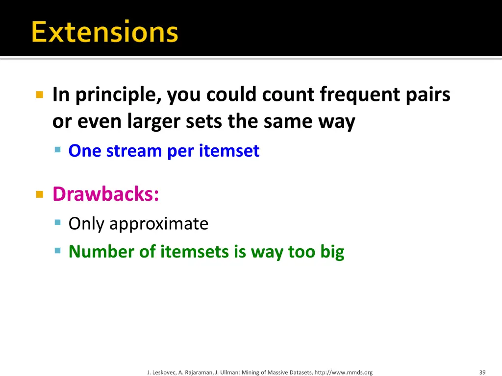 in principle you could count frequent pairs