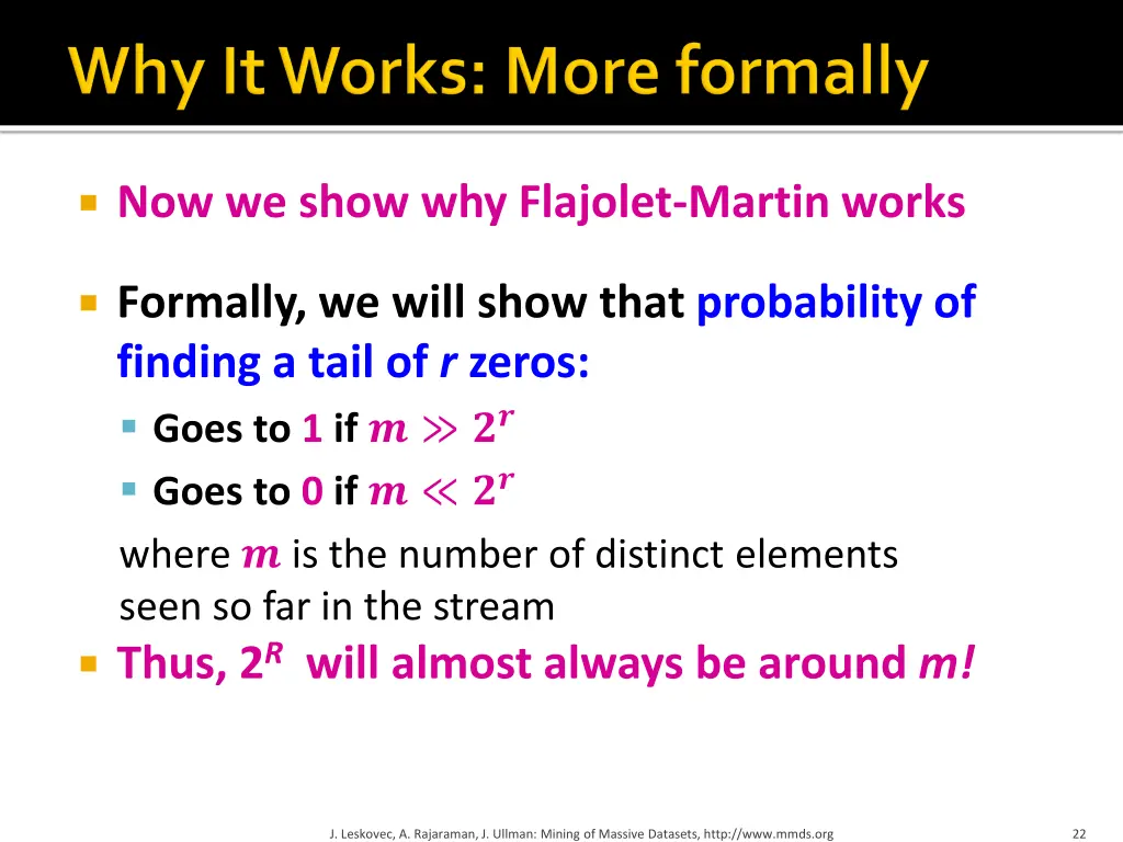 now we show why flajolet martin works