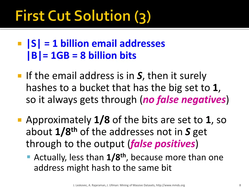 s 1 billion email addresses b 1gb 8 billion bits