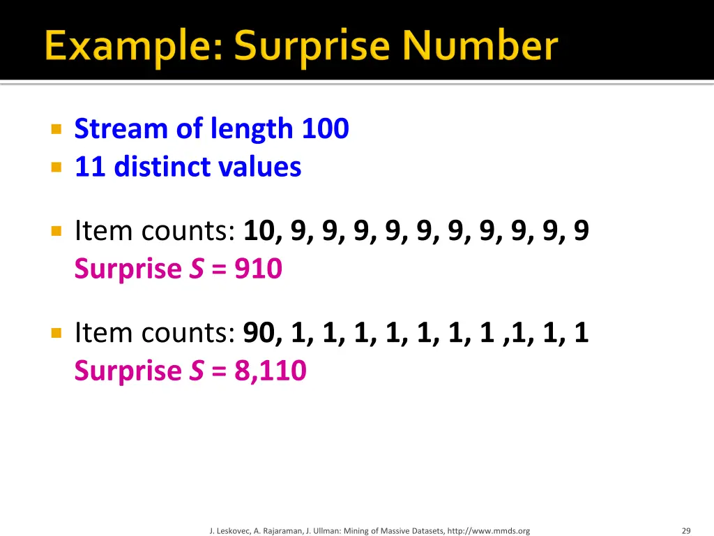 stream of length 100 11 distinct values