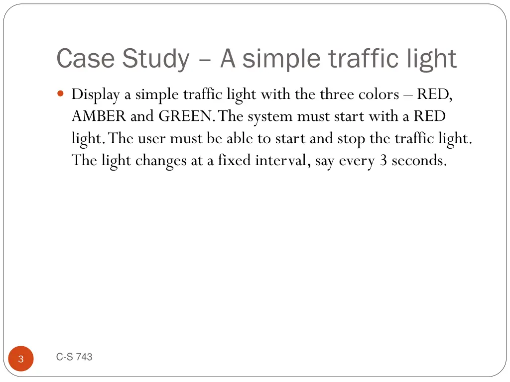 case study a simple traffic light