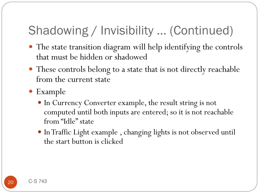 shadowing invisibility continued