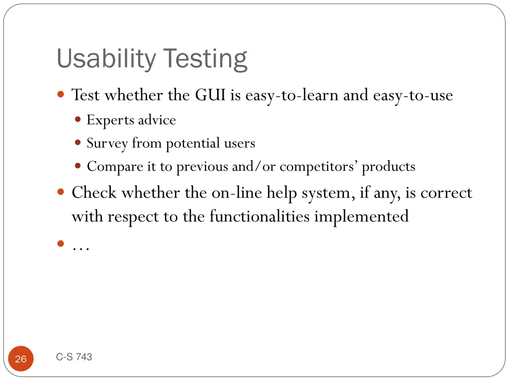 usability testing