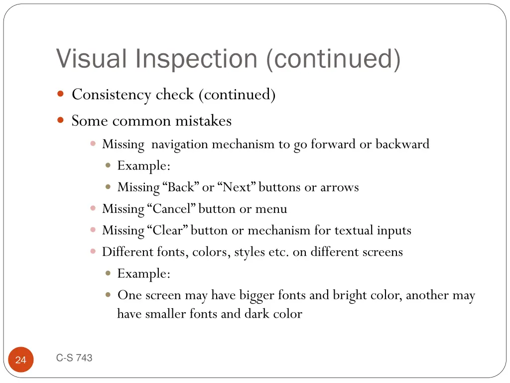 visual inspection continued 2