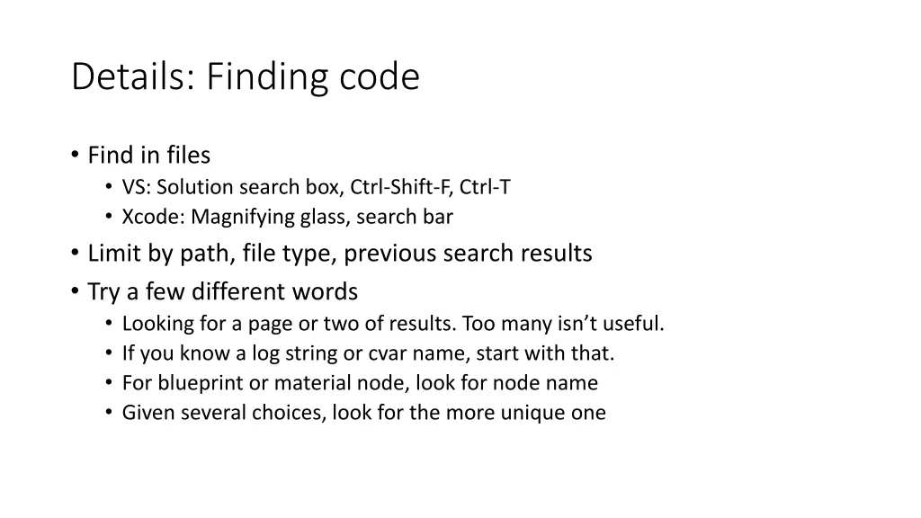 details finding code