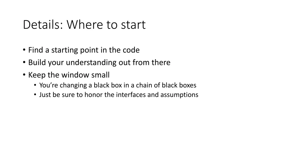 details where to start