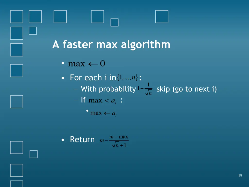 a faster max algorithm
