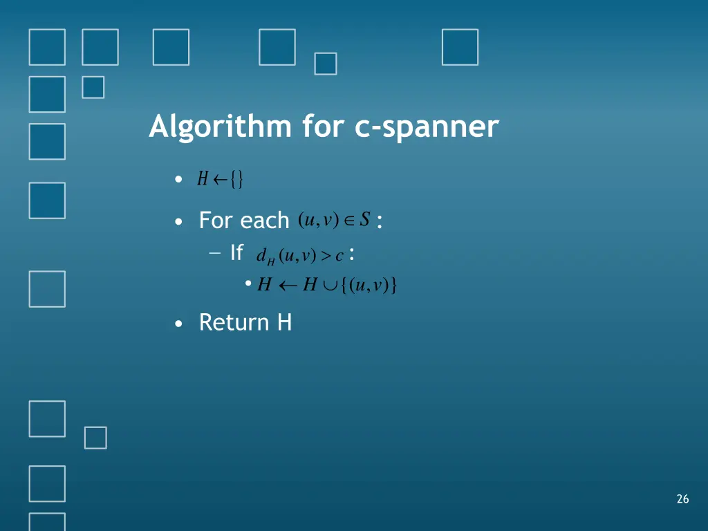 algorithm for c spanner