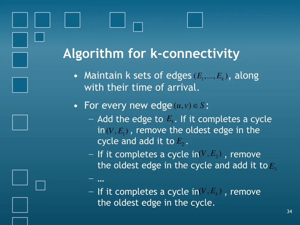 algorithm for k connectivity