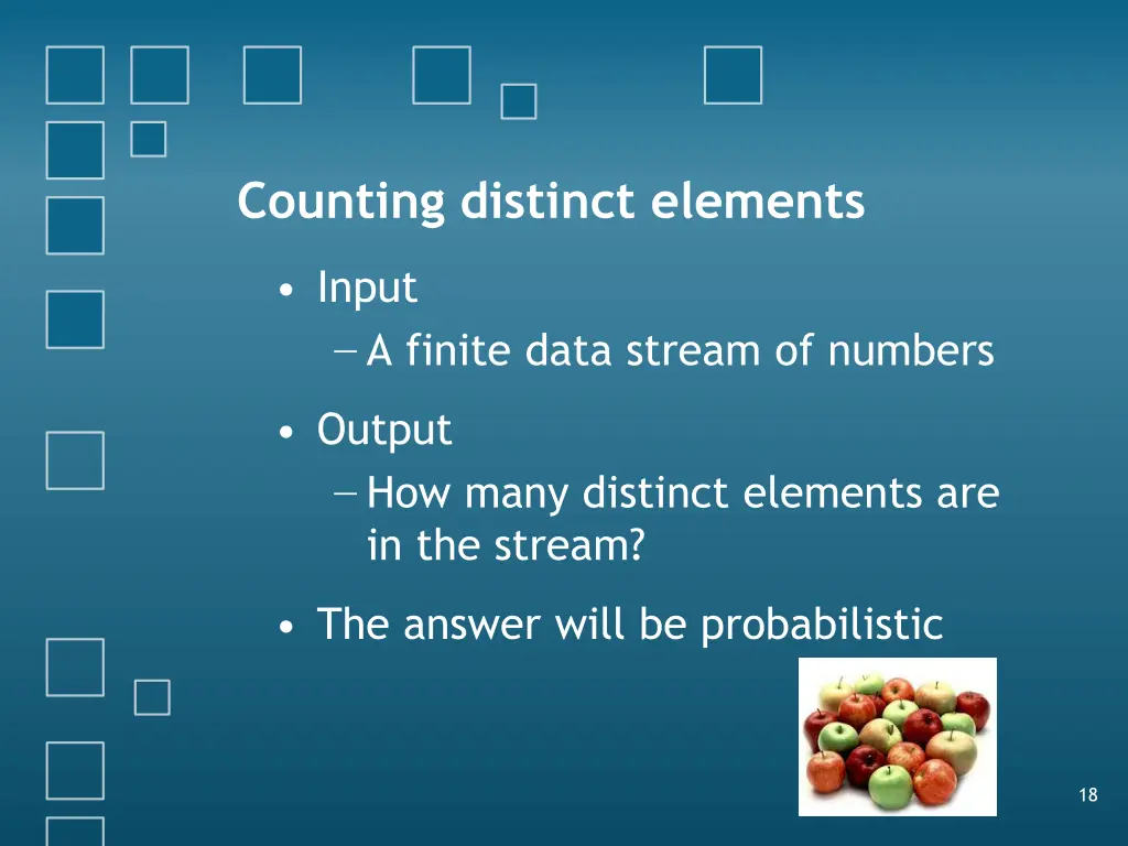 counting distinct elements