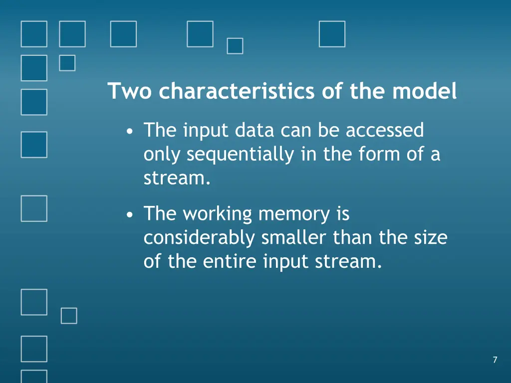 two characteristics of the model