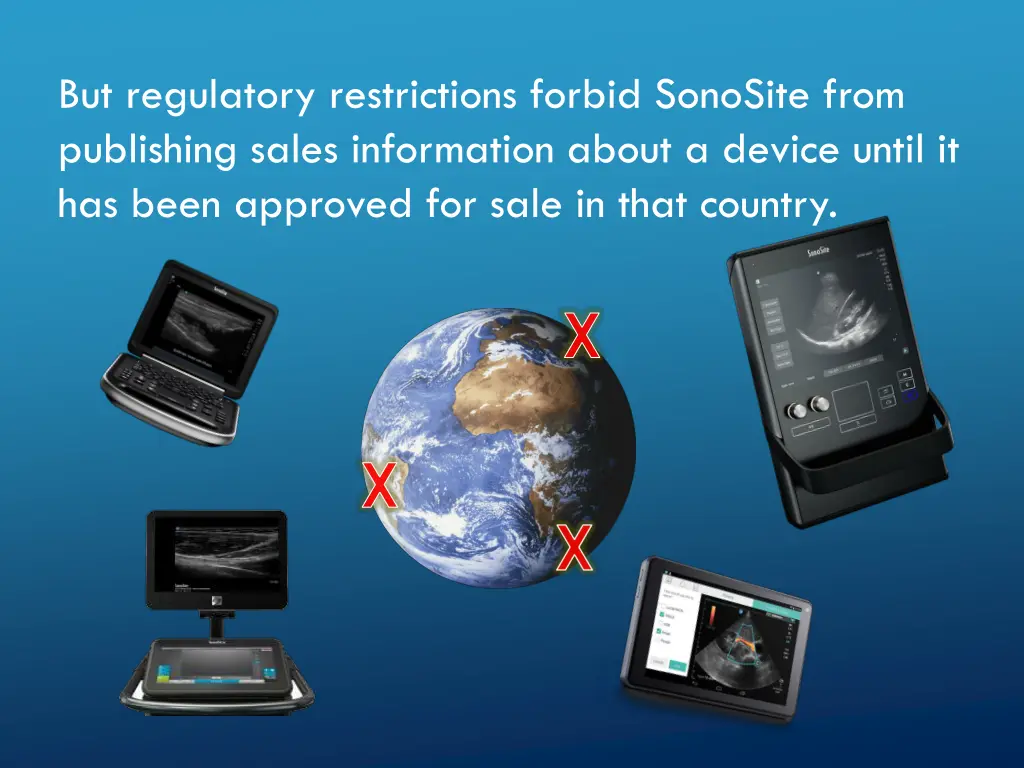 but regulatory restrictions forbid sonosite from